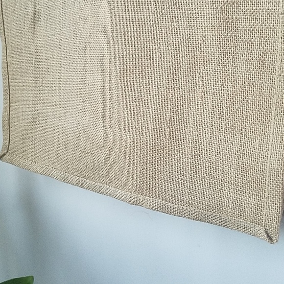 ***SOLD***Tan Burlap/ Rattan Tote Bag - Picture 8 of 8